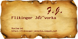 Flikinger Jávorka névjegykártya